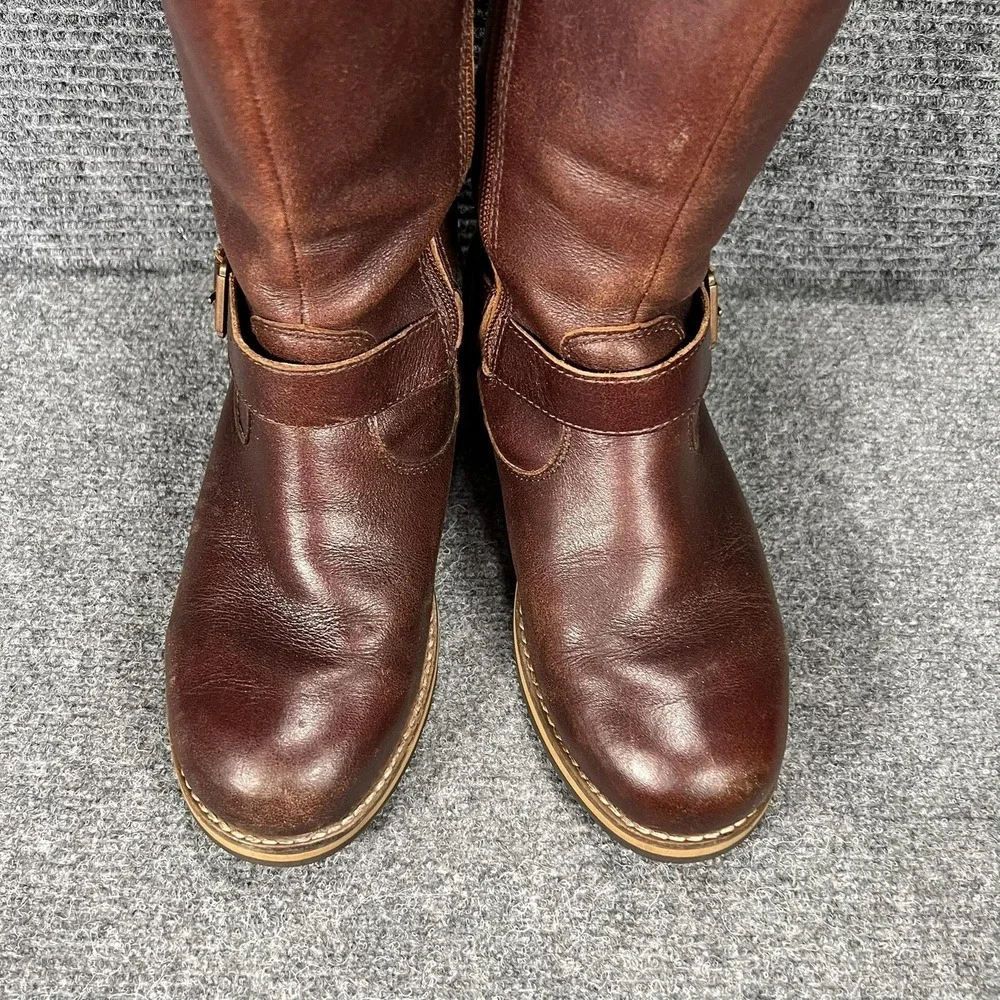 Patagonia Boots Womens Size 6.5 37.5 Brown Leather Buckle‎ Mid Calf Thatcher